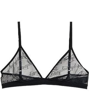Balenciaga Solidcolor Lace Triangle Bra - Black