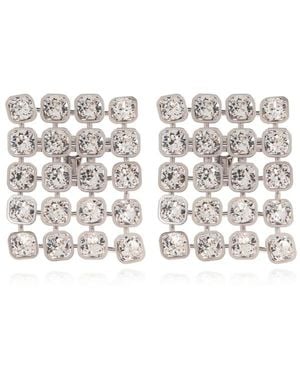 Balenciaga Earrings With Shimmering Crystals - White