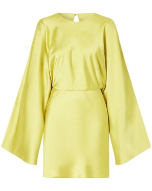 Norma Kamali Obie Cape-Sleeve Dress - Yellow