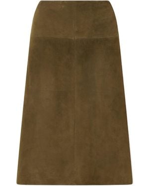 Proenza Schouler Irine Suede Midi Skirt - Green