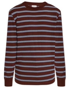 Moncler Striped Ribbed Jumper - Red