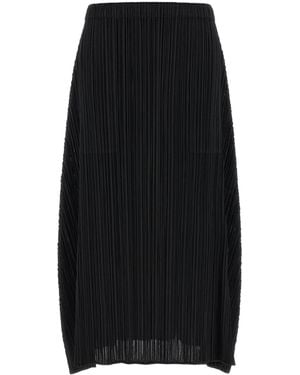 Pleats Please Issey Miyake Pleats Please Issey Miyake Monthly Colors: October A-Line Midi Skirt - Black