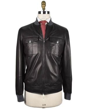 Brunello Cucinelli Flap-Pocket Leather Jacket - Black