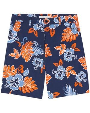 Maison Kitsuné Maison Kitsuné Floral Printed Board Shorts - Blue
