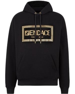 Fendi Fendace Jersey Logo Sweatshirt - Black