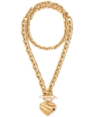 Chloé Heart-Pendant Chain Necklace - Metallic