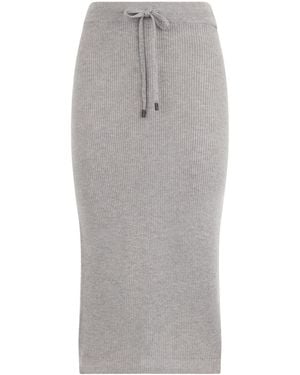 Peserico Drawstring Midi Skirt - Grey