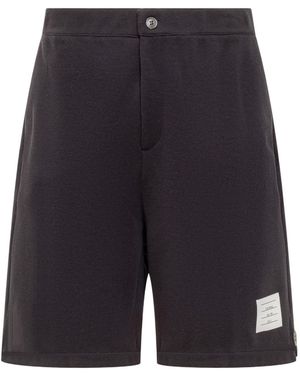 Thom Browne Logo-Patch Shorts - Blue