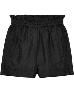 Tibi Gathered Softshell Shorts - Black