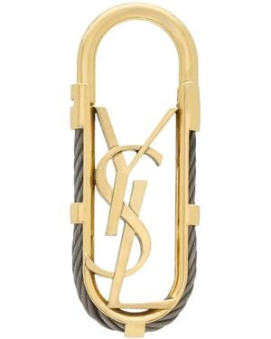 Saint Laurent Coloured Keychain With Ysl Logo Design - Metallic