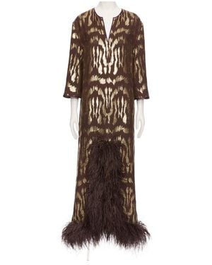 Valentino Long-Sleeved Dress - Brown