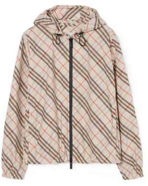 Burberry Check Salcombe Hooded Jacket - Natural