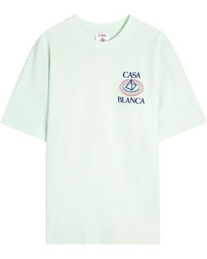 CASABLANCA Logo Print Crew Neck T-Shirt - White