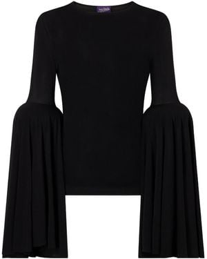 Jean Paul Gaultier Gathered Jersey Blouse - Black
