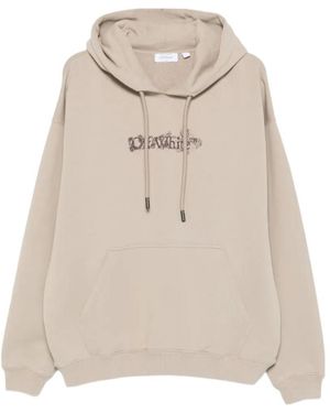 Off-White c/o Virgil Abloh Long-Sleeved Hooded Sweatshirt - Natural