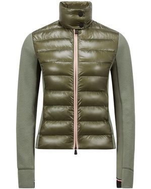 Moncler High Neck Quilted Jacket - Green