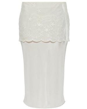 Posse Lace Midi Skirt - White