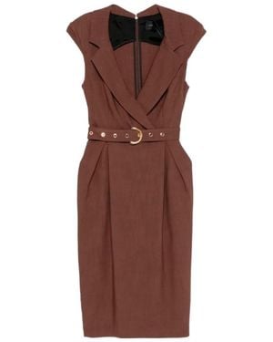Pinko Belt Midi Wrap Dress - Brown