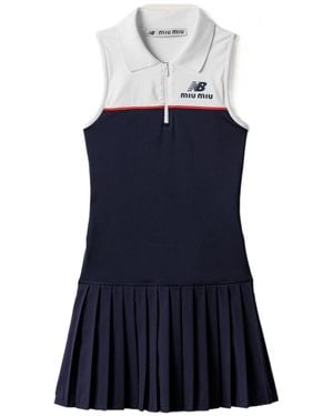 Miu Miu Stretch Technical Jersey Dress - Blue