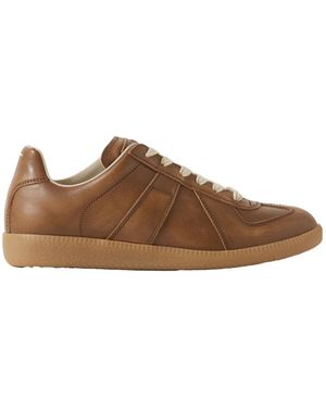 Maison Margiela Replica Leather Trainers - Brown