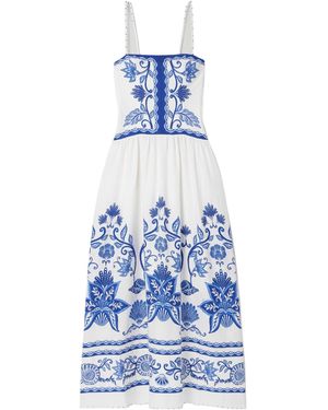 FARM Rio Shell Garden Print Midi Dress in Blue | Lyst