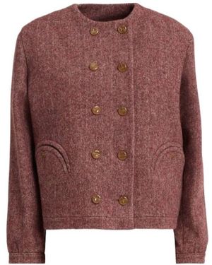 Blazé Milano Queenie Wool Bolero Jacket - Brown