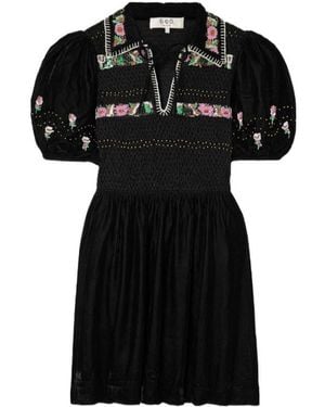 Sea Embellished Mini Dress - Black