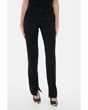 Stella McCartney Satin-Band Wool-Blend Trousers - Black