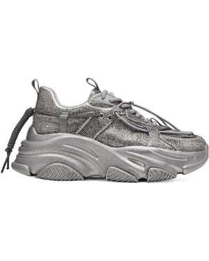 Steve Madden Rhinestone-Embellished Dad Trainers - Grey