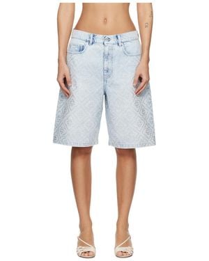 CASABLANCA Embellished Denim Shorts - Blue
