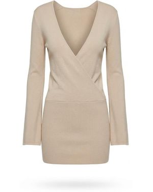 AYA MUSE V-Neck Flared Dress - Natural