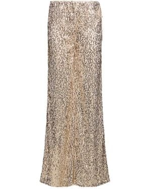 ROTATE BIRGER CHRISTENSEN Nolan Embellished Wide Trousers - Natural