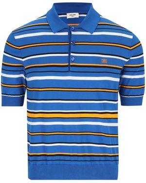 Celine Short-Sleeved Polo Jumper - Blue