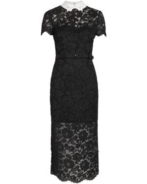 Self-Portrait Floral Lace Dress - Black