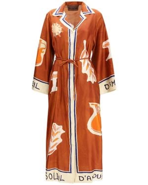 ALÉMAIS Soleil Damour Printed Shirt Dress - Orange