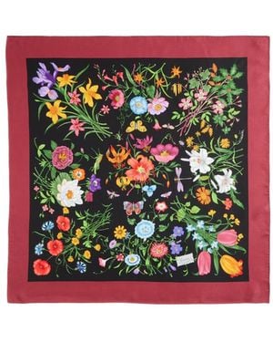Gucci Printed Silk Twill Carré - Red