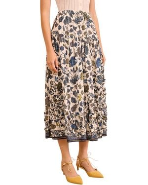 Ulla Johnson Alexandra Floral-Print Ruffled Midi Skirts - Multicolor