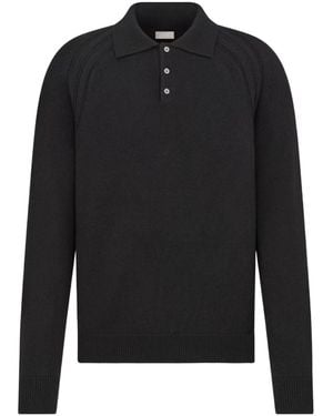 Dior Icons Long-Sleeved Polo Shirt - Black