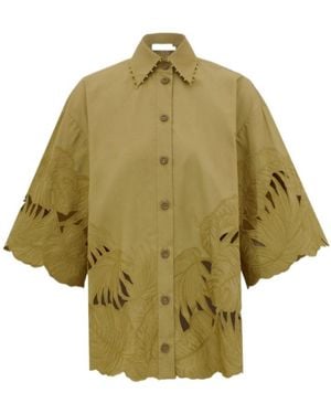Zimmermann Mahon Embroidered Shirt - Green