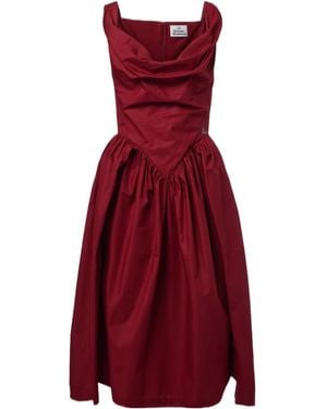 Vivienne Westwood Sunday Draped Cotton Bustier Dress - Red