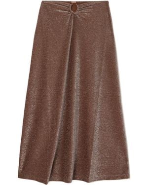 Johanna Ortiz Rainstorm Slip-On Midi Skirt - Brown