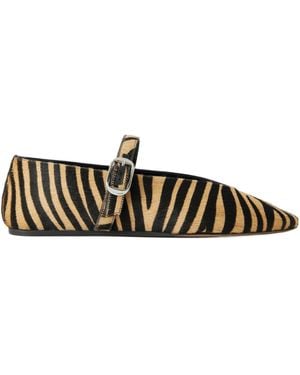 Le Monde Beryl Stella Zebra-Print Calf Hair Mary Jane Ballet Flats - Brown