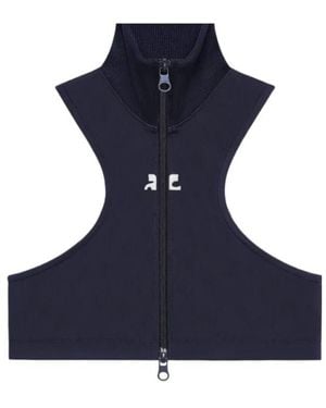 Courreges Courrèges Scuba Cropped Zipped Jacket - Blue