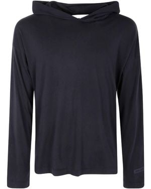 Fear Of God Logo Patch Long-Sleeved Hoodie - Blue