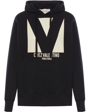 Valentino Chez Oversized Drawstring Hoodie - Black