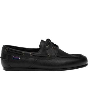 Sebago Perforated Lace-Up Moccasins - Black