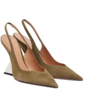 The Attico Cheope 105 Open-Heel High-Heel Sandals - Brown