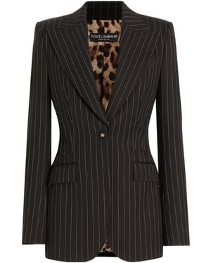 Dolce & Gabbana Striped Single-Breasted Jacket - Black