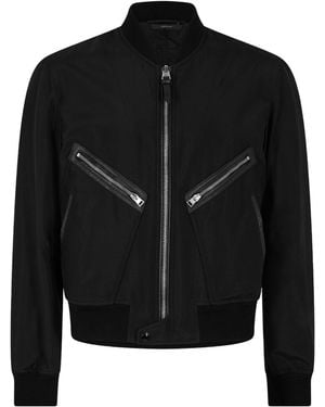 Tom Ford Poplin Bomber Jacket - Black