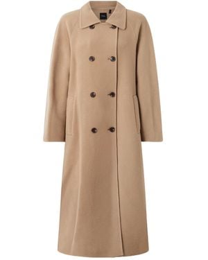 Theory Double-Breasted Wool And Cashmere-Blend Coat - Natural